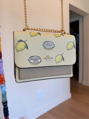 Coach Mini Klare Lemon Print